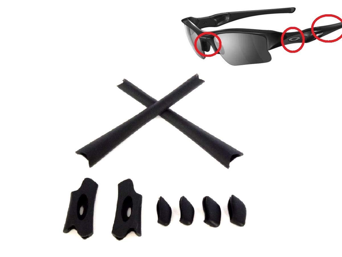 Galaxy Nose Pad and Earsock Rubber Kit for Oakley Flak Jacket in black - front view