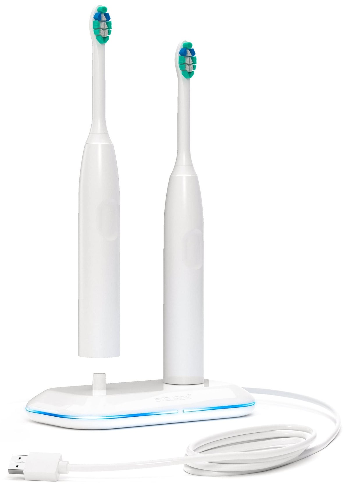 Galvanox dual toothbrush charger on white background