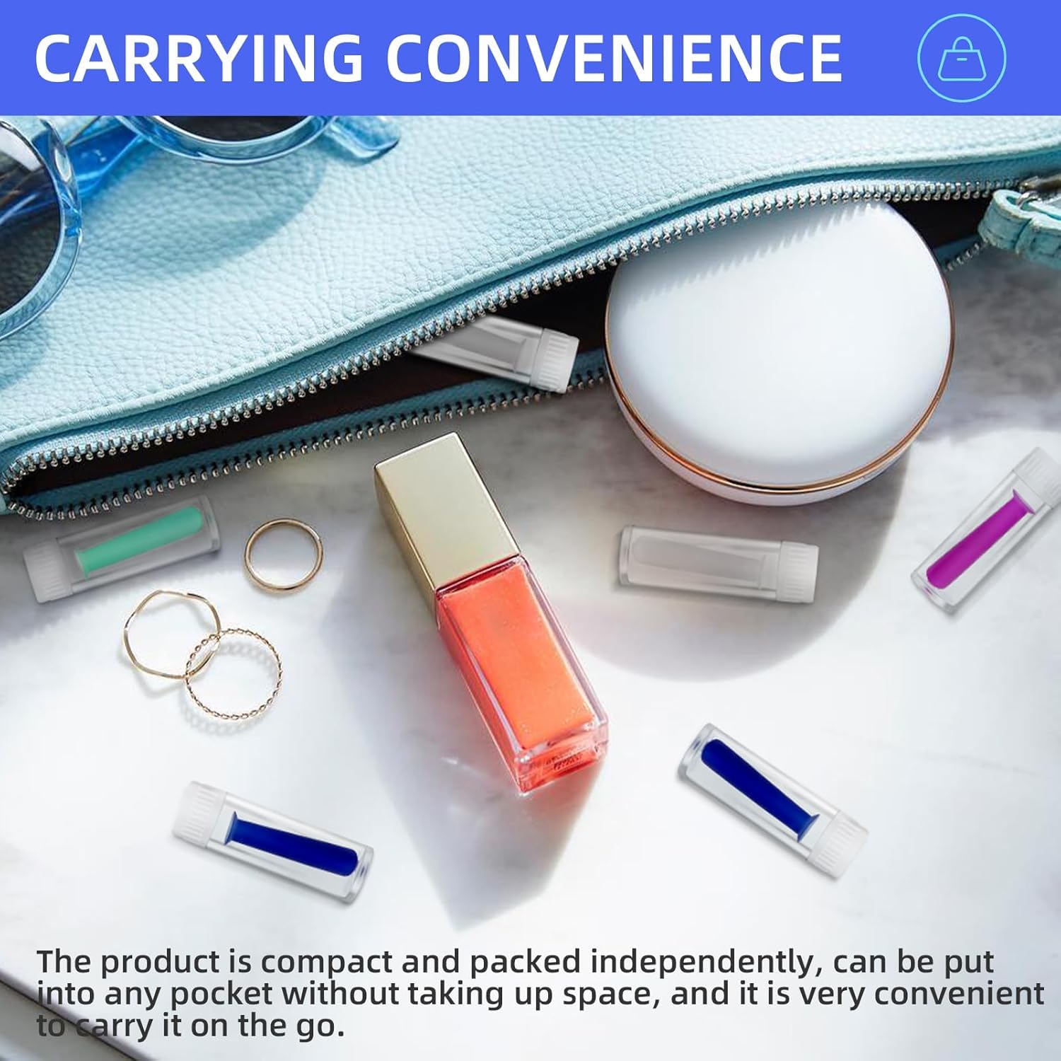 Travel-friendly set with six pieces and storage case