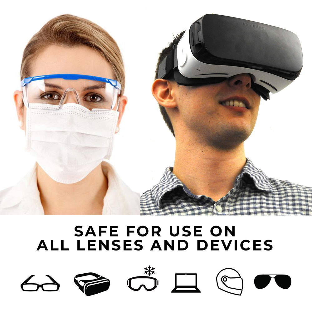 VR headset lenses treated with FogAway