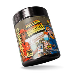 Close-up of GG Energy Nuclear Bombsicle showing keto-friendly, zero-calorie per serving formula.
