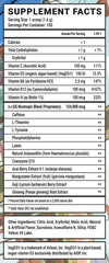 Label emphasizing 100 servings per tub and no fillers in CaseOh's Nuclear Bombsicle.