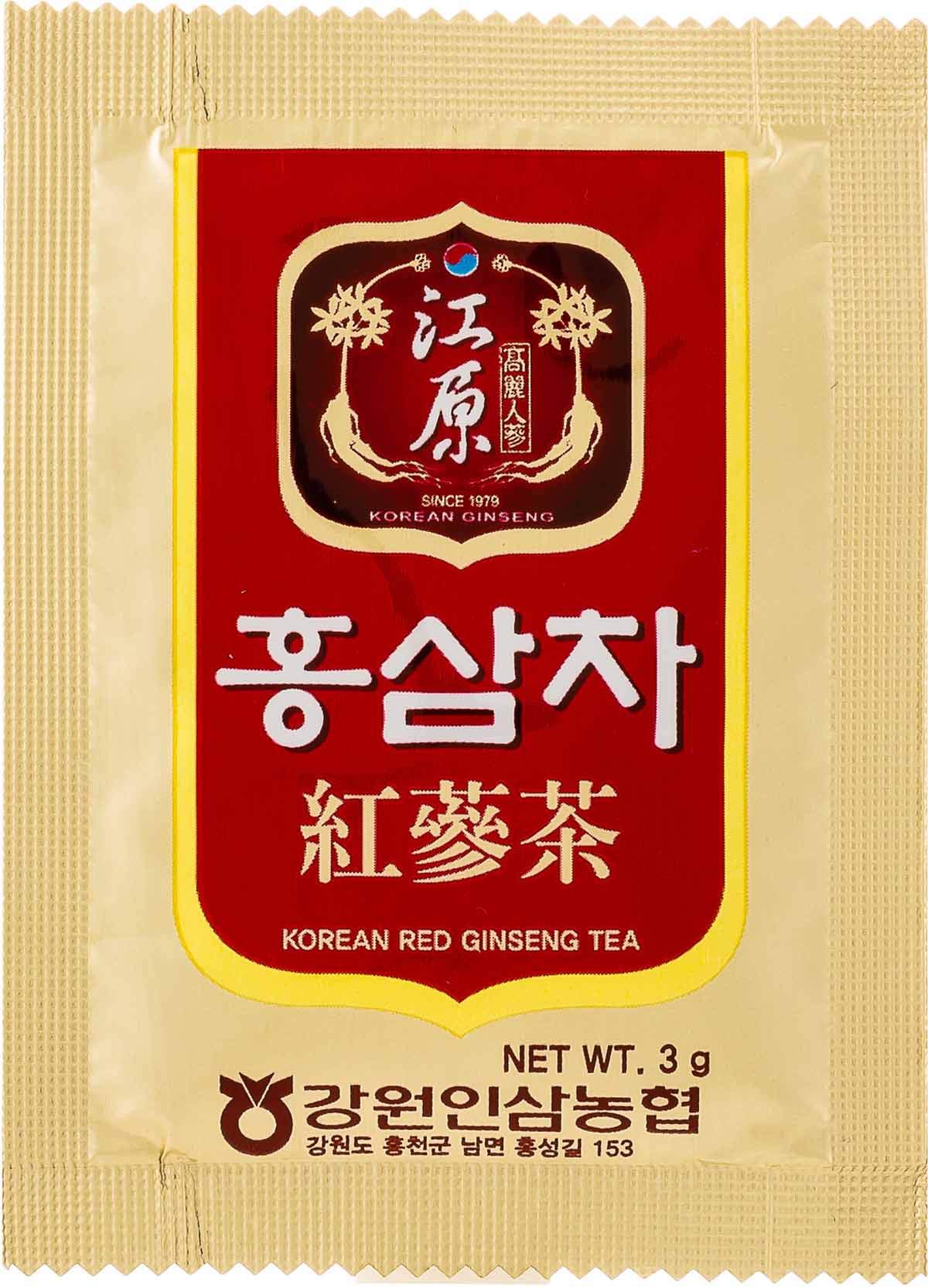 Front view of Gangwoninsam tea packaging