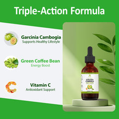 Dropper releasing liquid from Garcinia Cambogia bottle