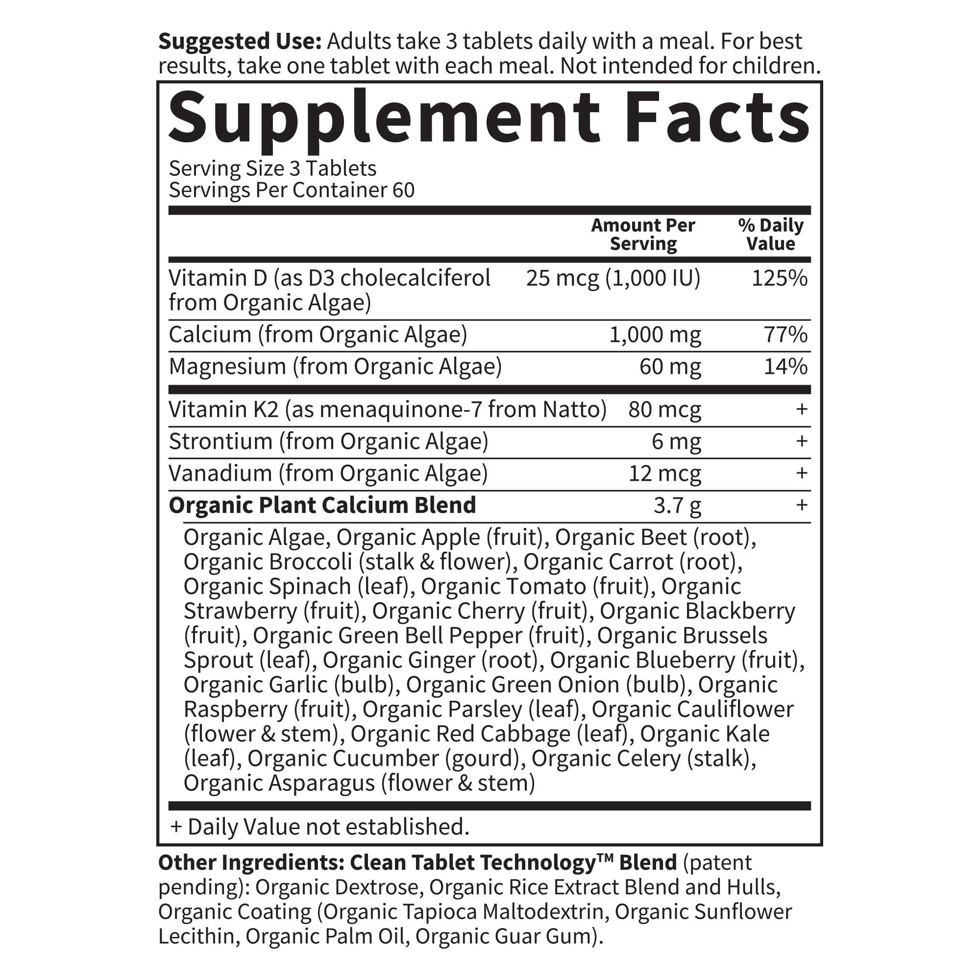 No synthetic binders or fillers in Real Food Calcium supplement