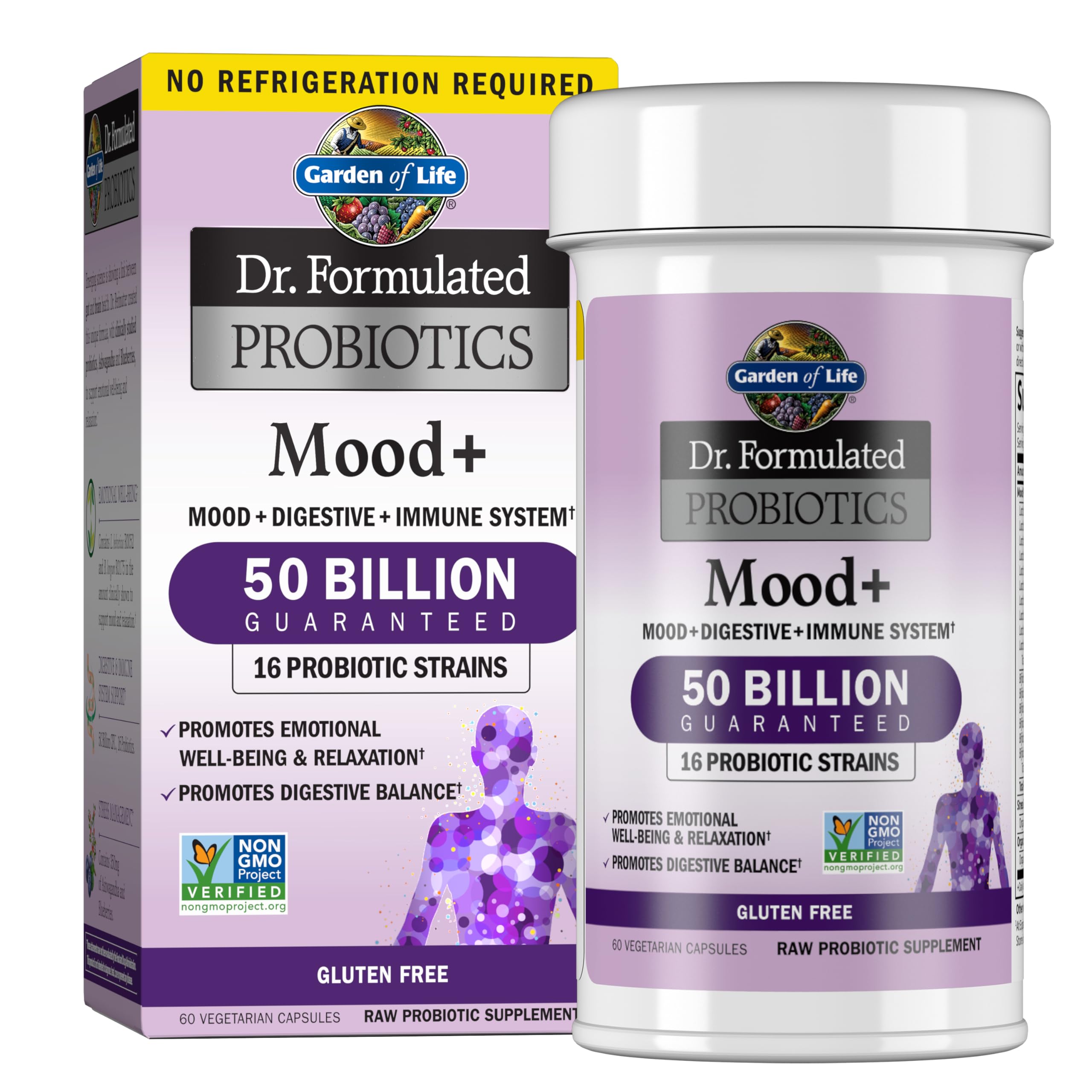Garden of Life Mood+ Probiotics bottle front label