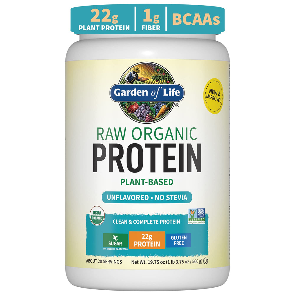 Front label of Garden of Life Organic Vegan Protein Powder