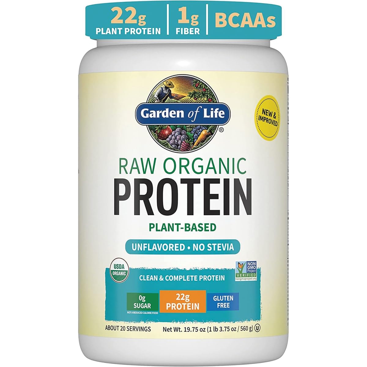 Serving scoop of Garden of Life Organic Vegan Protein Powder