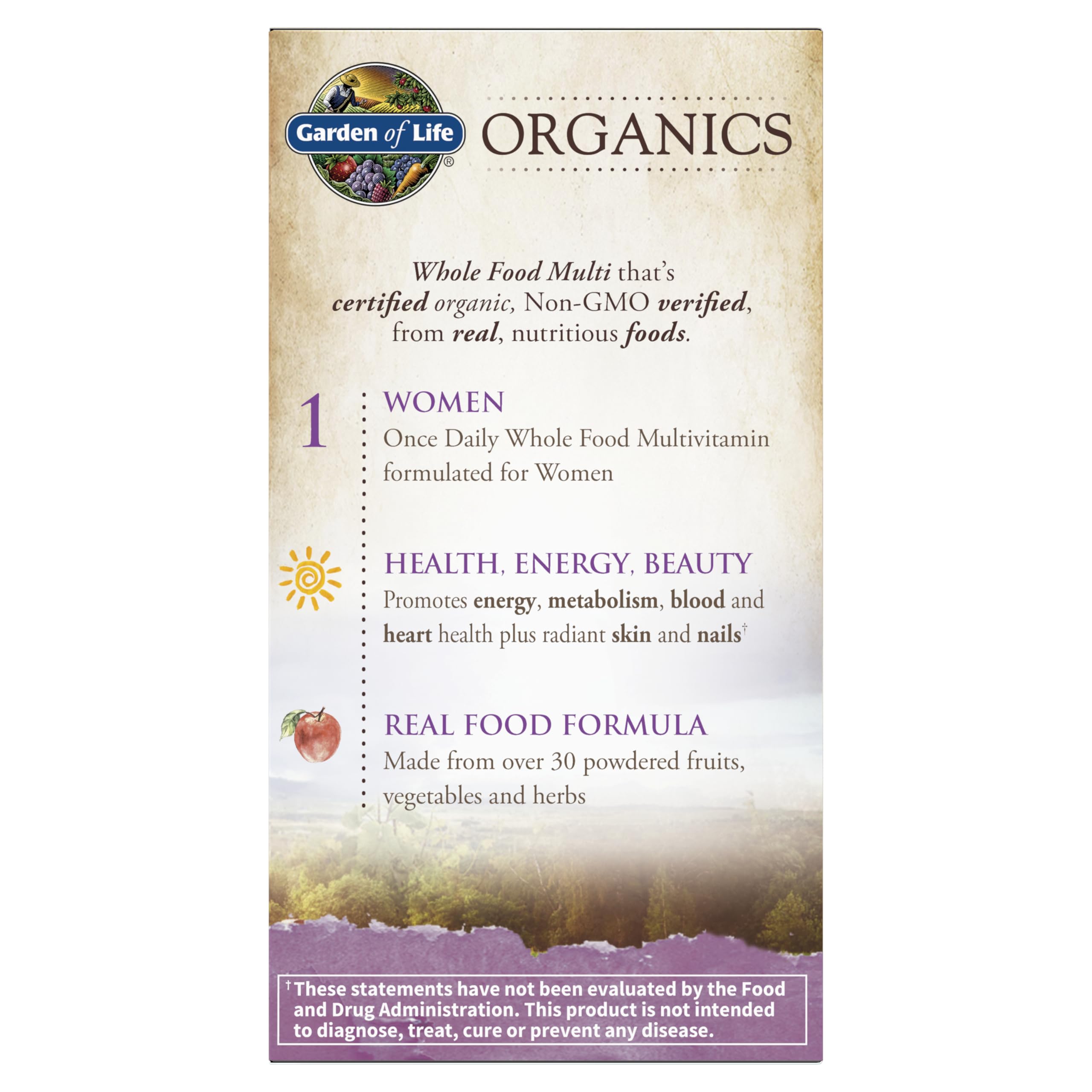 Garden of Life Organics organic certifications logos panel