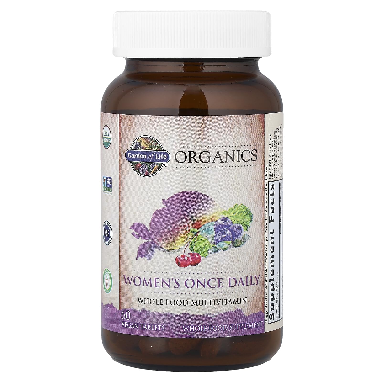 Garden of Life Organics Women's Multivitamin organic fruits vegetables blend, natural nutrient sources