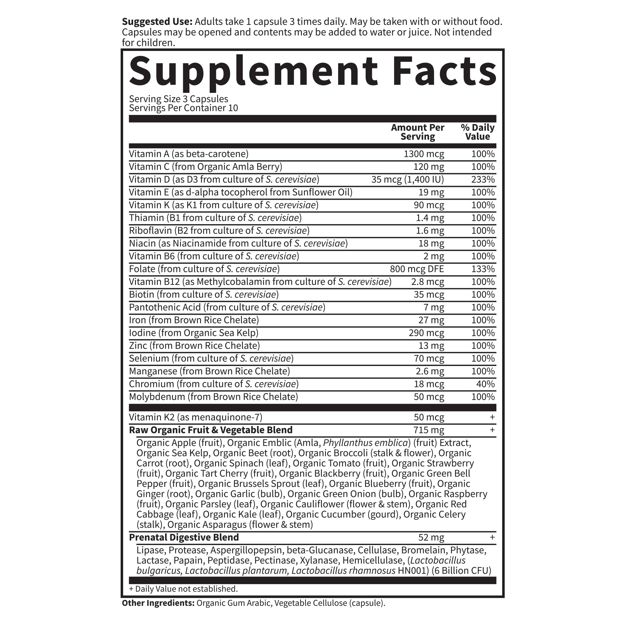 Vitamin D3 1400 IU listed on label