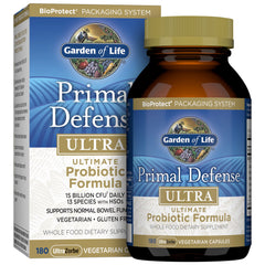 Garden of Life Primal Defense Ultra label showing 15B CFU and 13 strains