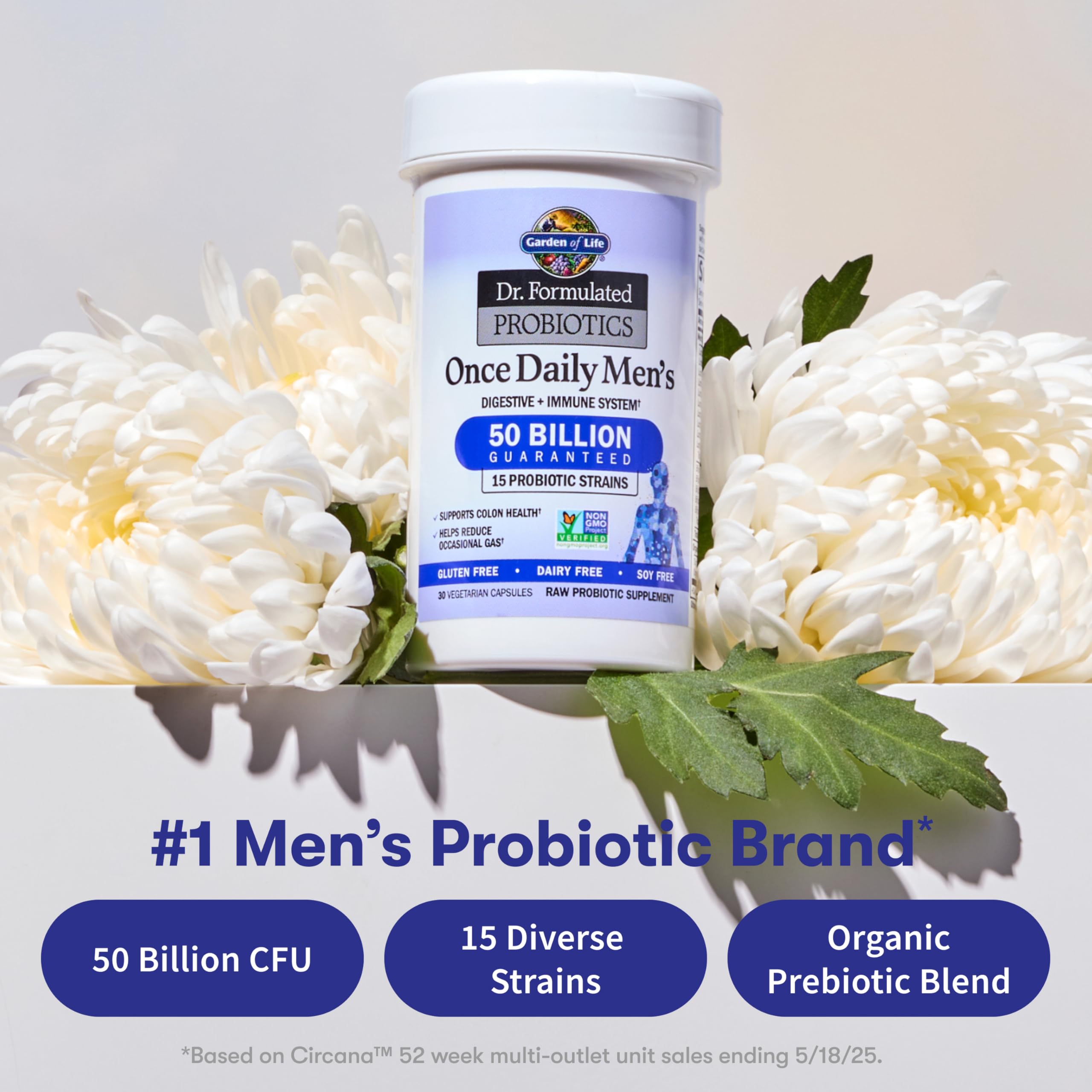 Garden of Life Probiotic label closeup featuring Dr. Perlmutter formulation.