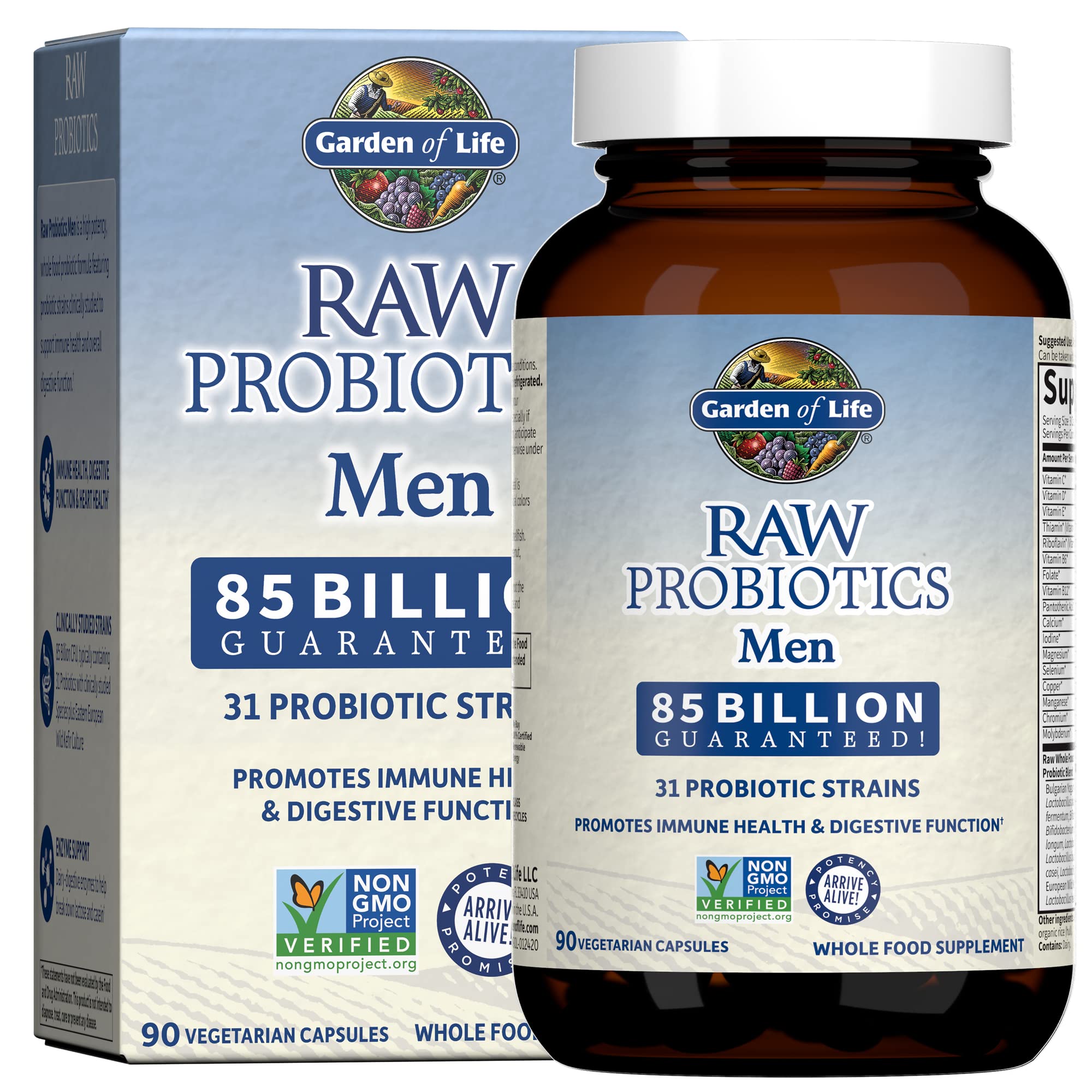Front view of Garden of Life RAW Probiotics Men 50 & Wiser bottle