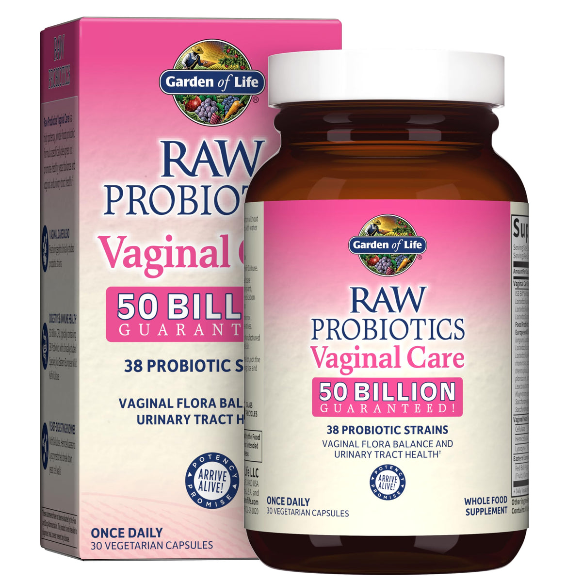 Bottle of Garden of Life Raw Probiotics for Women's Vaginal Care