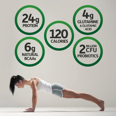 Nutrition snapshot showing 24g protein per serving