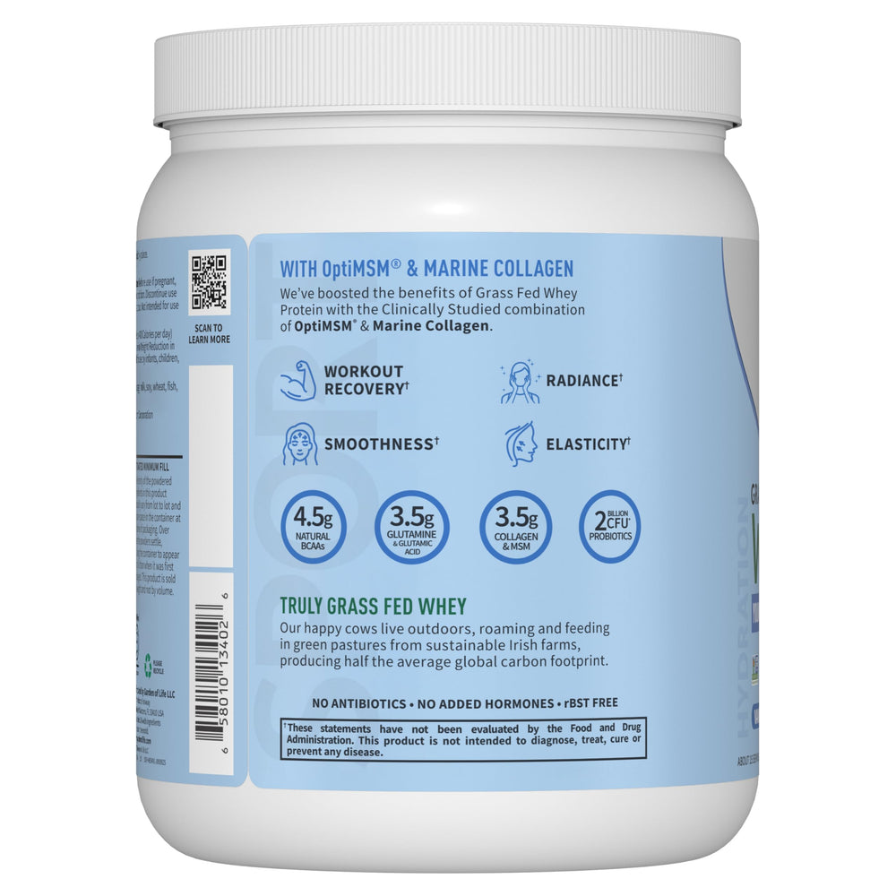Garden of Life SPORT whey vanilla nutrition label — transparent ingredient information.