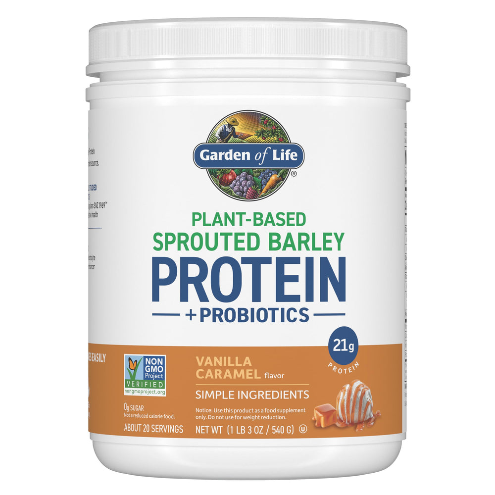 Garden of Life Plant-Based Sprouted Barley Protein Vanilla Caramel hero image