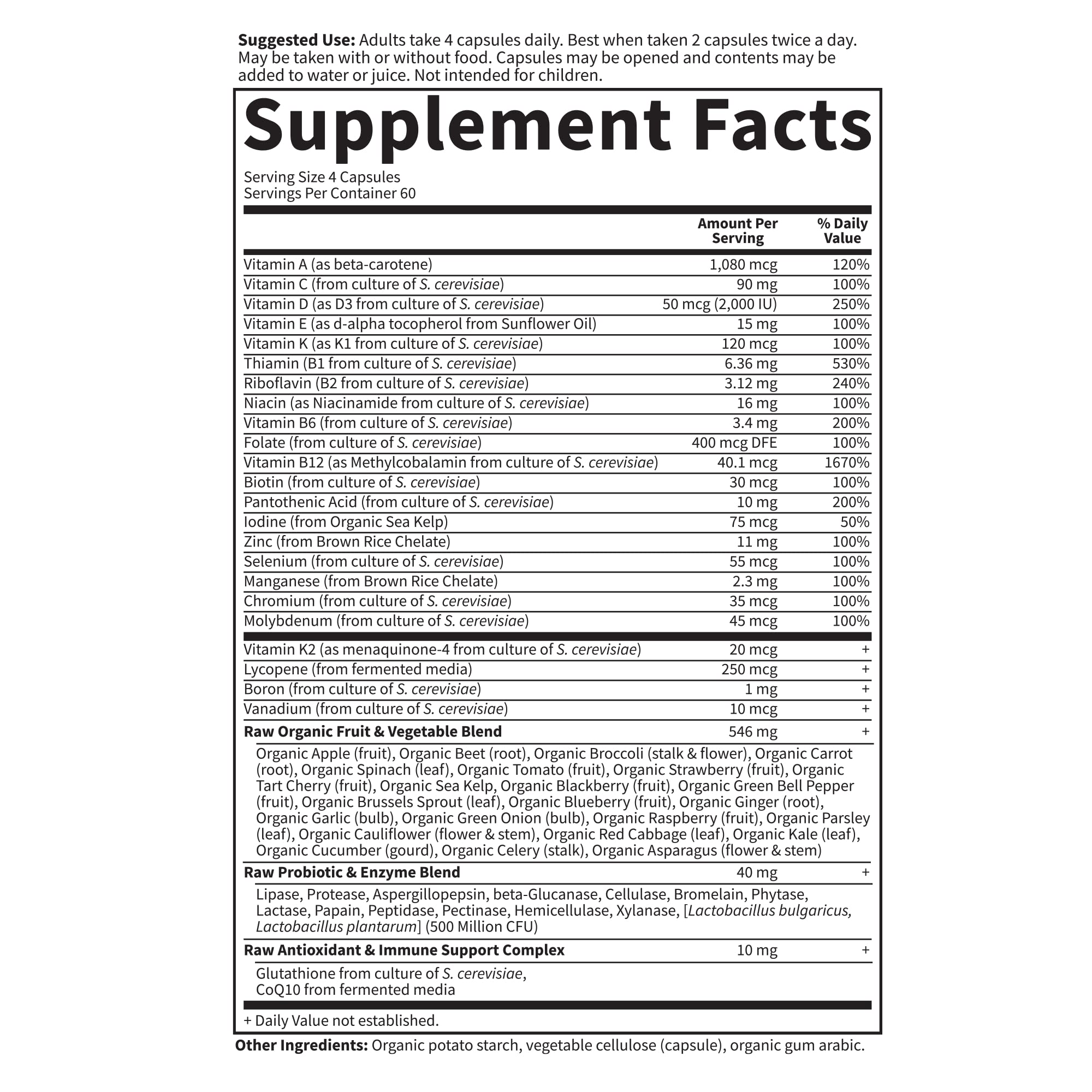 Non-GMO, gluten-free, and kosher certifications on packaging