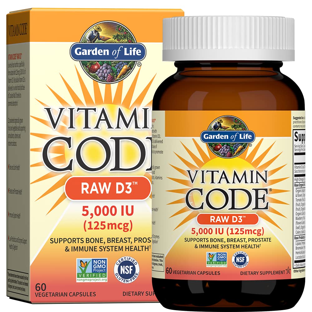 Garden of Life Vitamin Code RAW D3 5000 IU - 60 vegetarian capsules