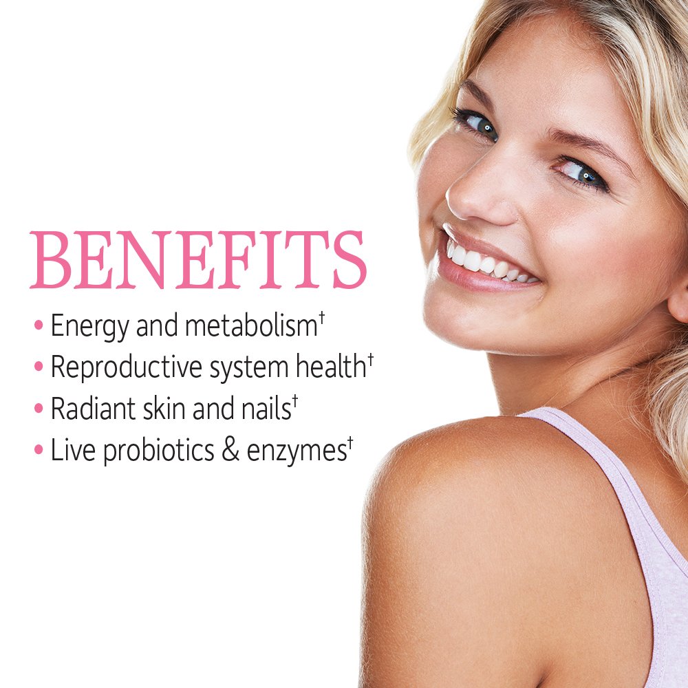 Close-up of vitamins and minerals on the RAW ONE for Women label