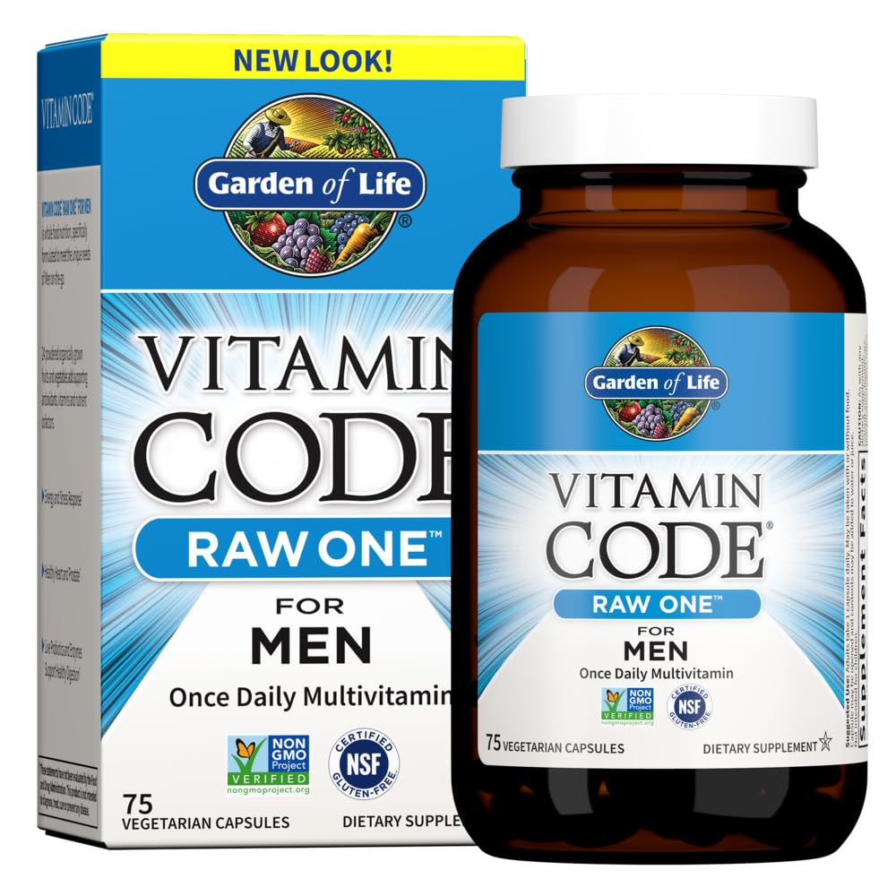 Garden of Life Vitamin Code RAW ONE for Men bottle and label
