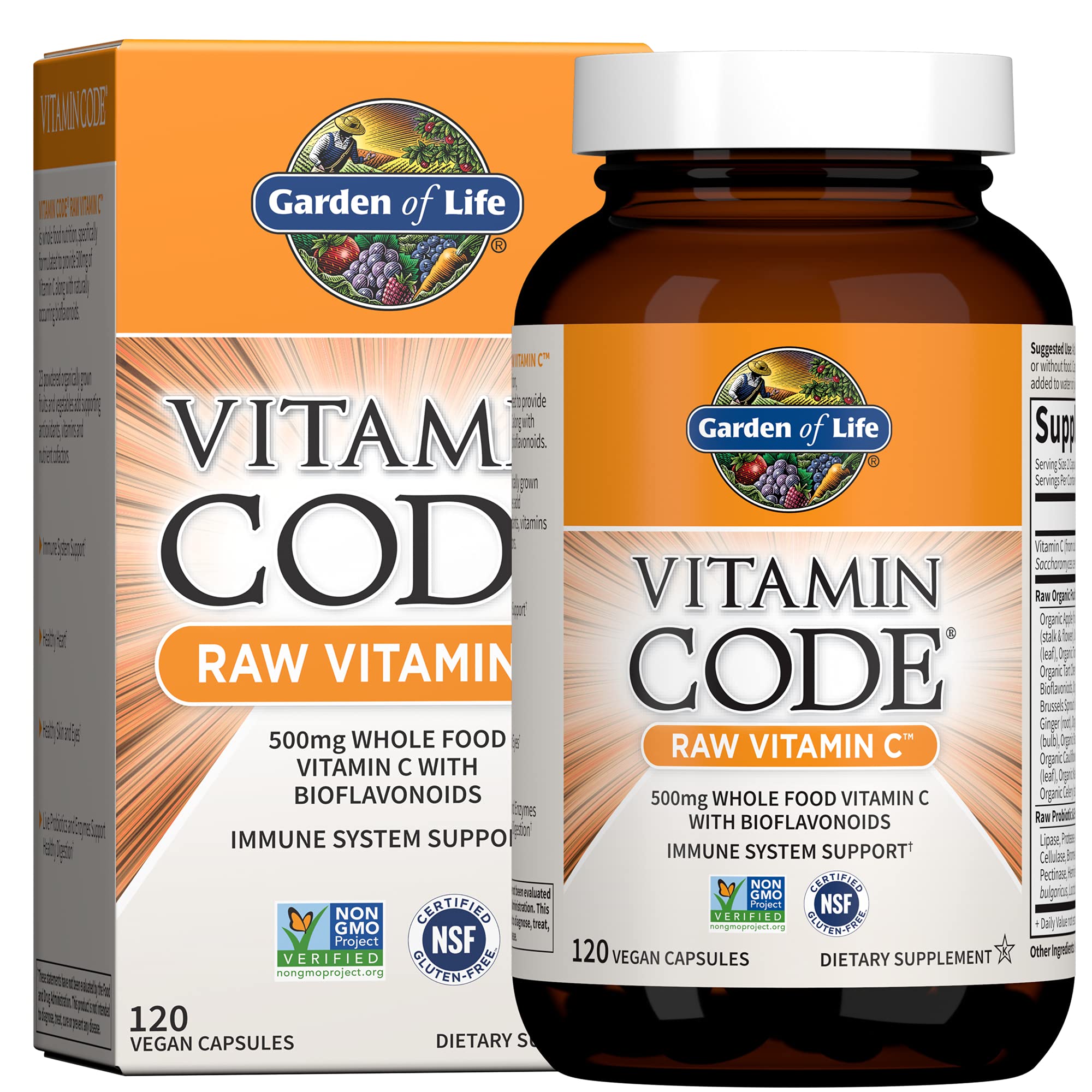 Garden of Life Vitamin Code Raw Vitamin C bottle with 120 capsules