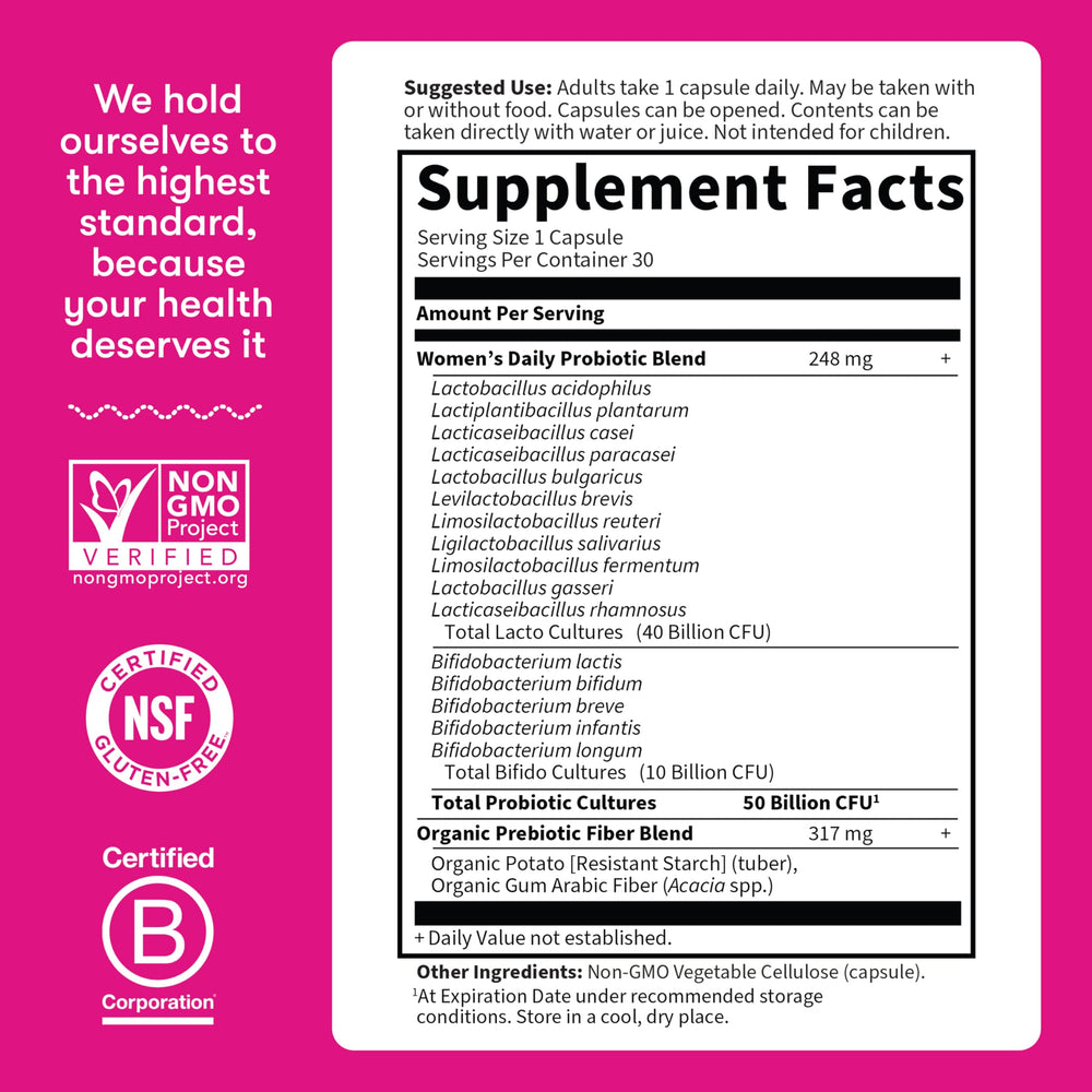 Made in the USA badge on Garden of Life probiotic packaging