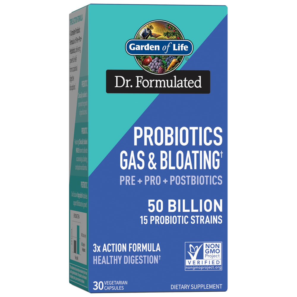 Garden of Life Dr Formulated PRE + PRO + POSTBIOTIC bottle label