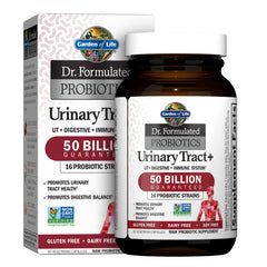 Front view of Garden of Life Dr Formulated Probiotics Urinary Tract+ bottle