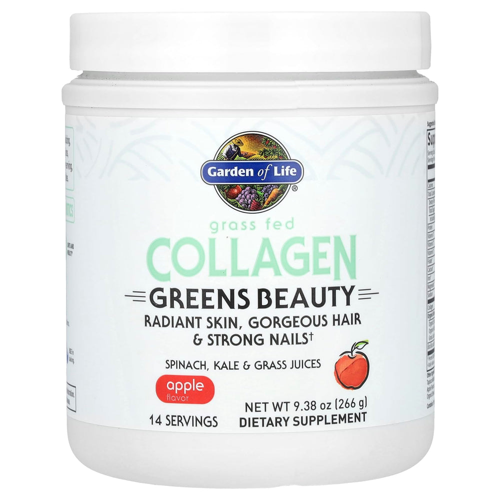Apple-flavored collagen greens shake prepared