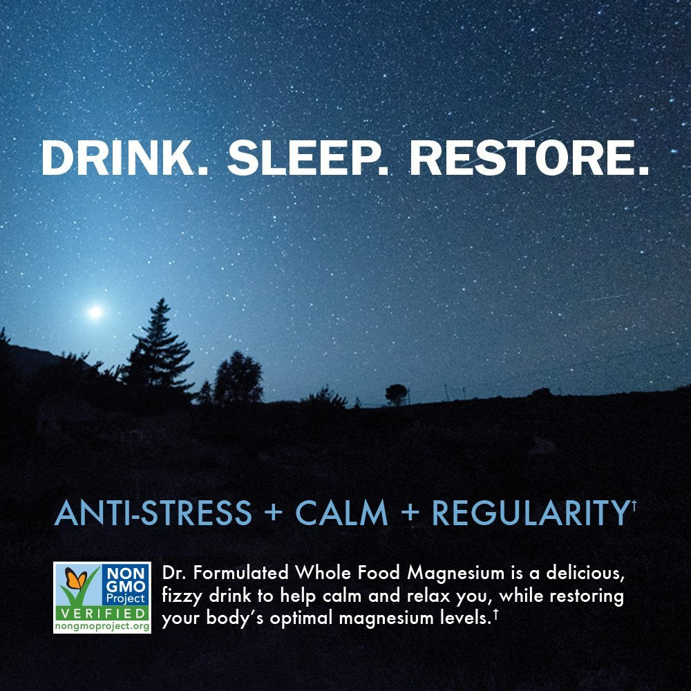 Close-up of label showing 350 mg magnesium per serving