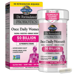 Garden of Life Probiotics for Women bottle label with 50B CFU and 16 strains