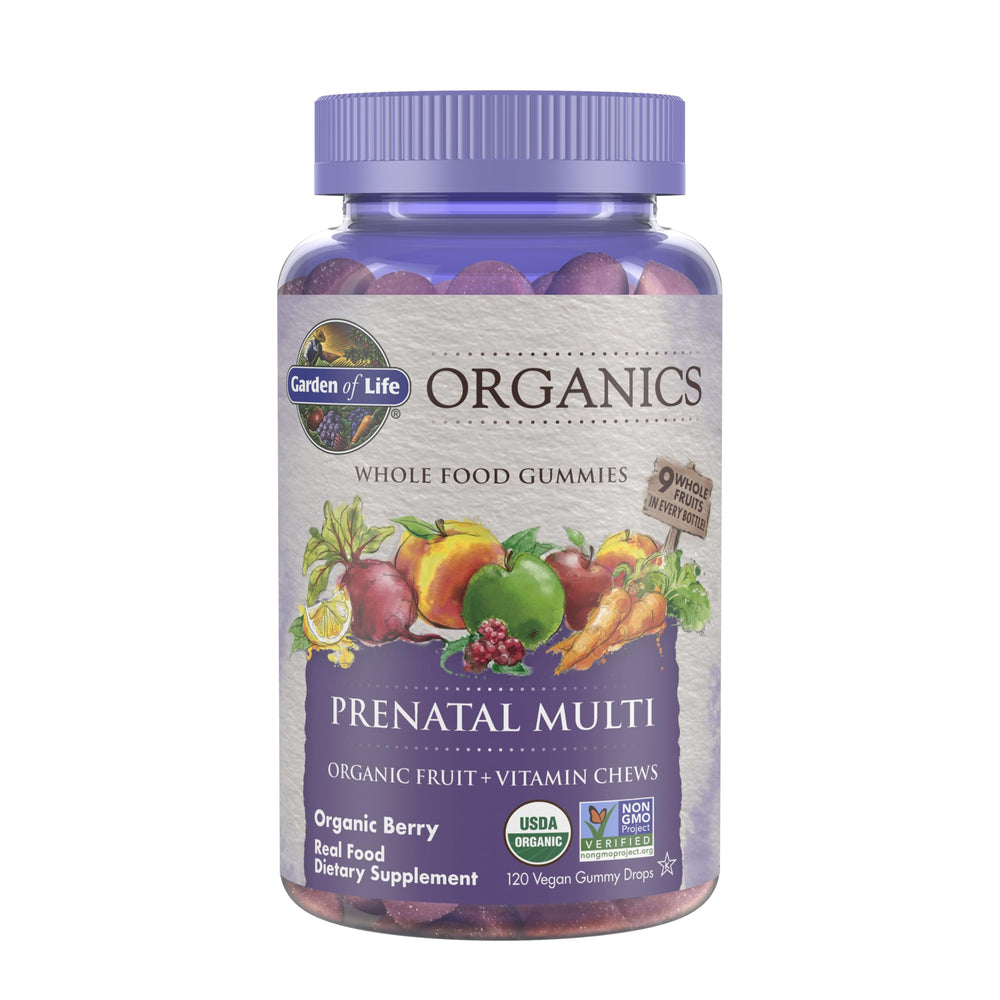 Garden of Life Organics Prenatal Gummies Berry bottle label