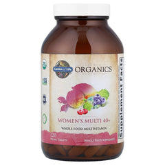 Whole-food ingredients display from Garden of Life Organics Multivitamin for women