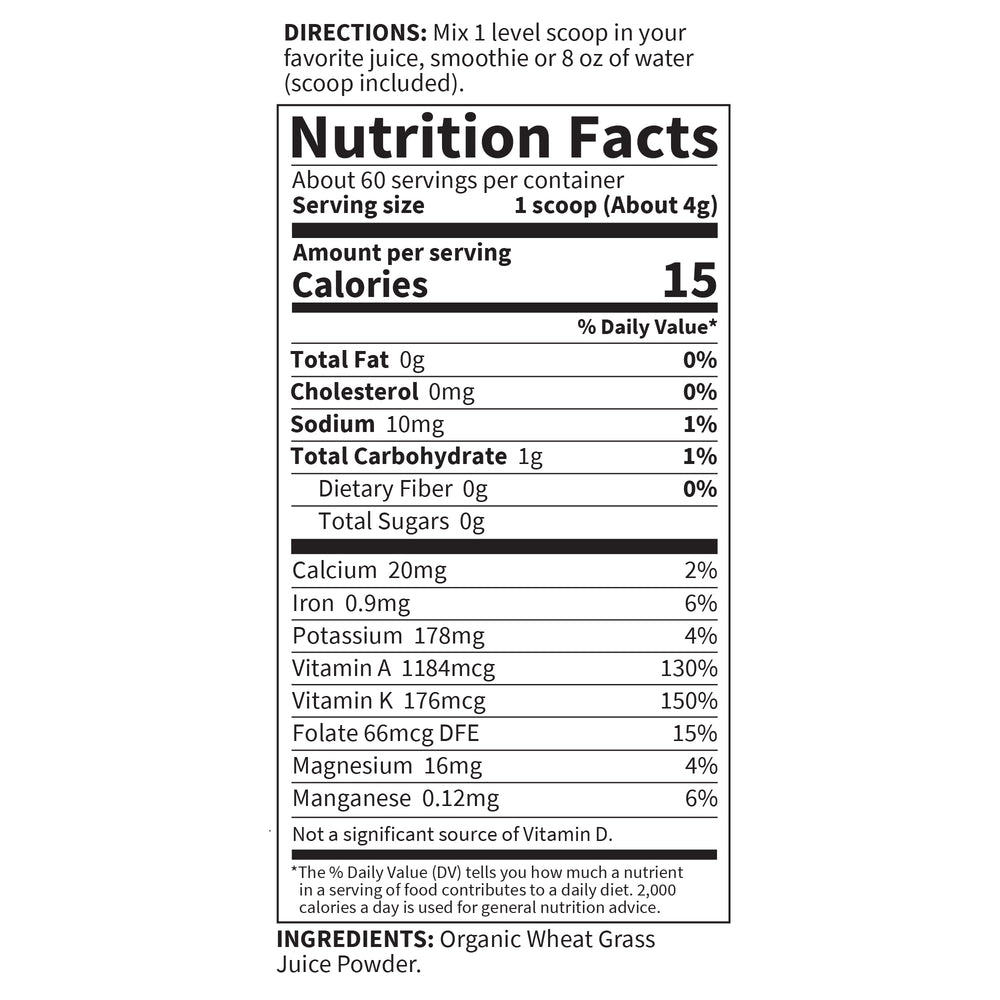 Vegan, gluten-free, non-GMO greens supplement packaging