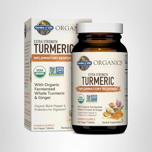 Garden of Life Turmeric bottle with product label visible