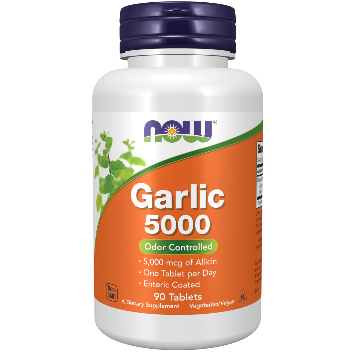 NOW Foods Garlic 5,000 mcg allicin potential bottle label