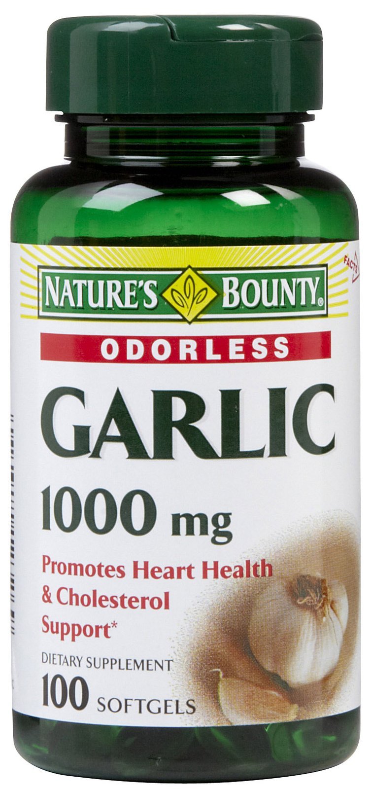 Nature's Bounty Garlic Extract 1000 mg softgels – Pack of 2, 100 softgels per bottle