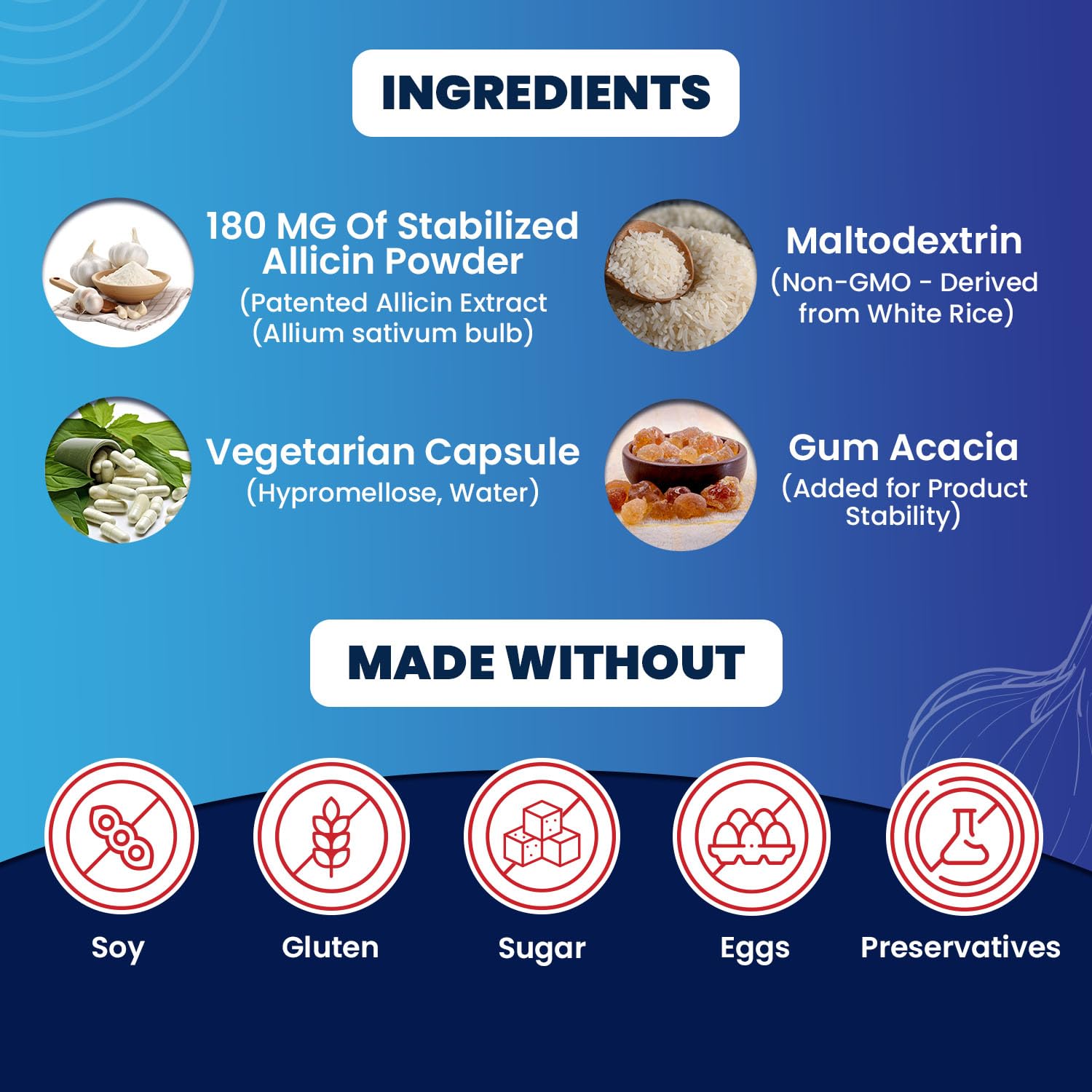 Extraction process of allicin from fresh garlic cloves (Allium sativum).