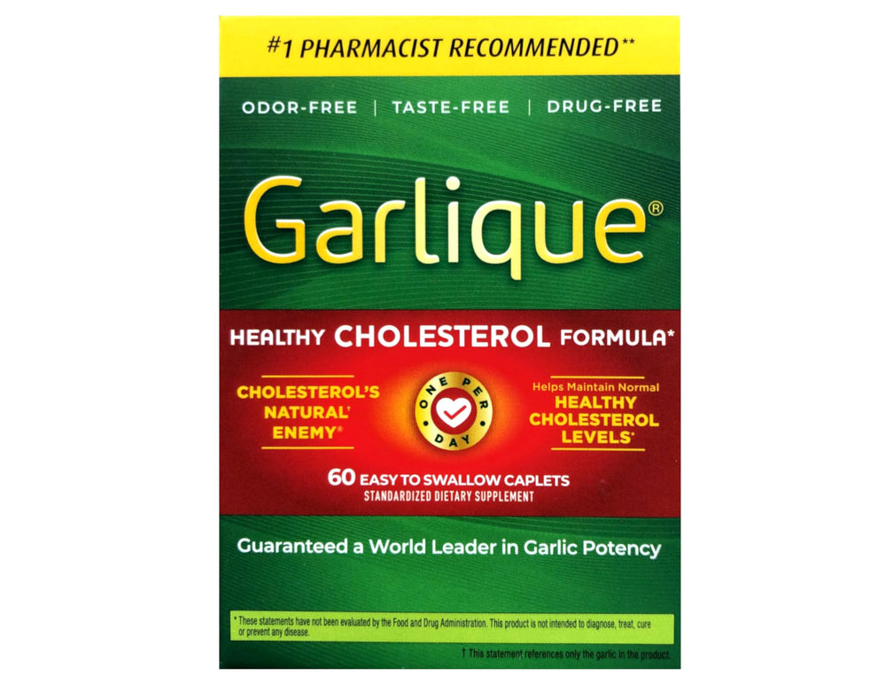 Garlique 60 tablets bottle label close-up