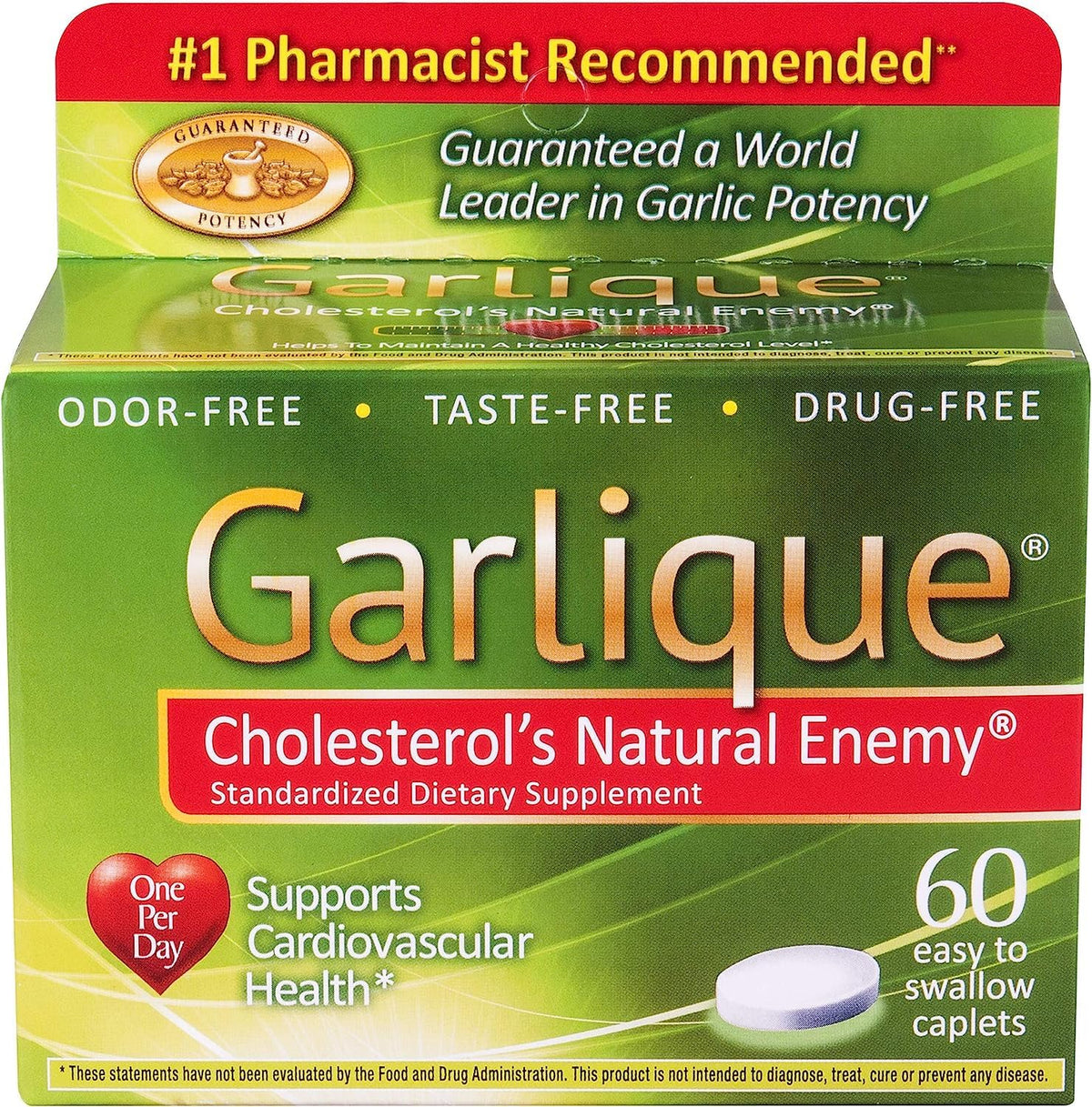 Garlique Garlic Caplets Pack of 2 bottles – product label visible