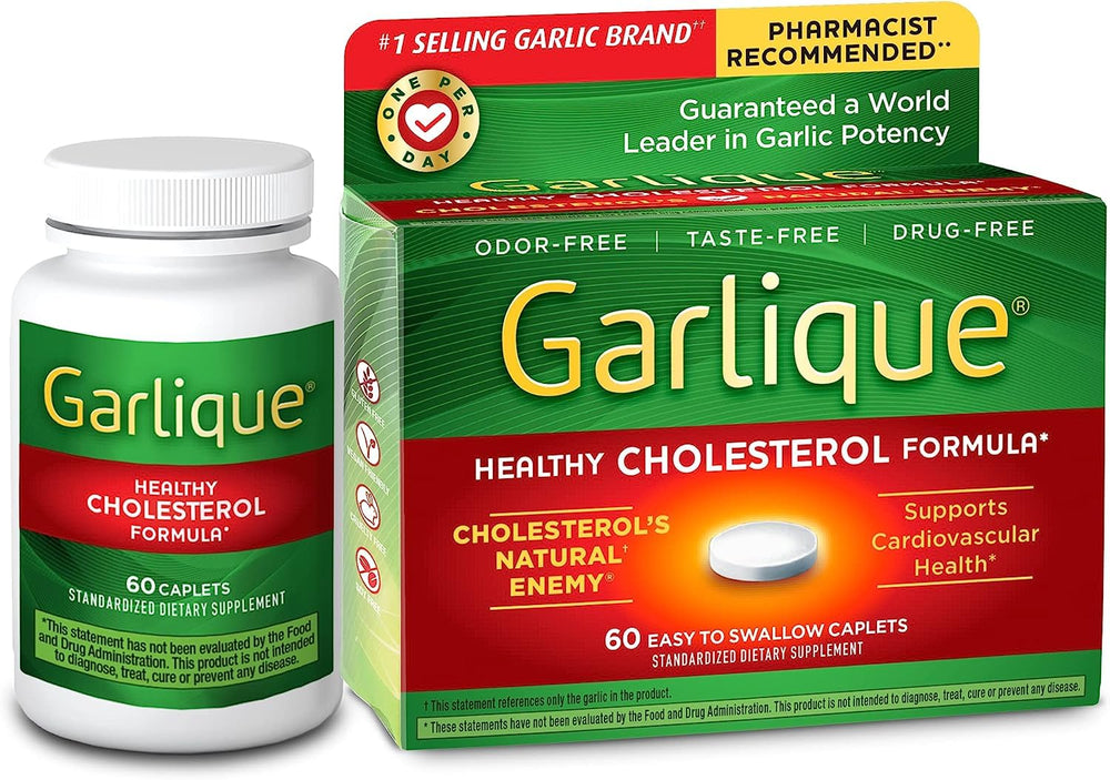 Garlique Garlic Caplets packaging with six-pack