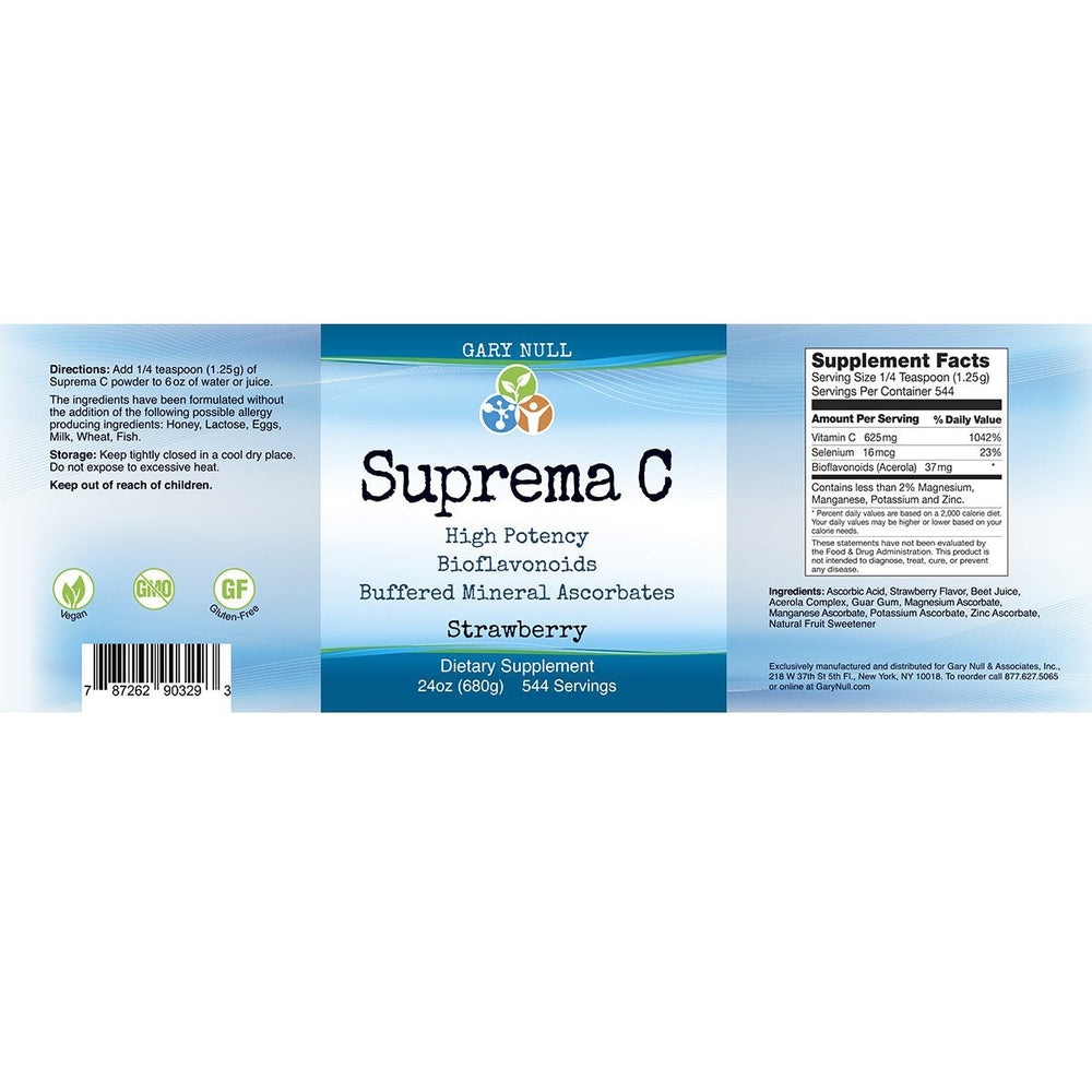 Close-up of Suprema C Strawberry Powder being mixed in a glass