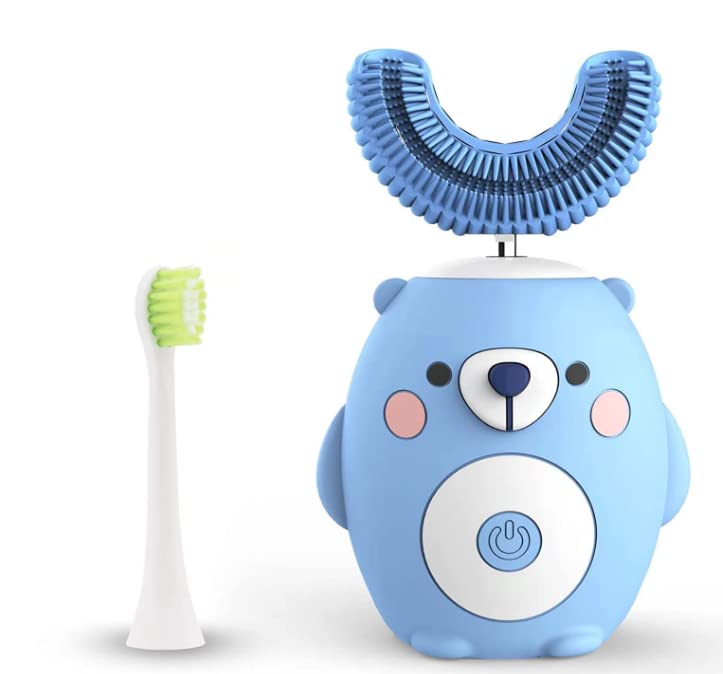 GasLike Kids Electric U-Shaped Toothbrush blue front view