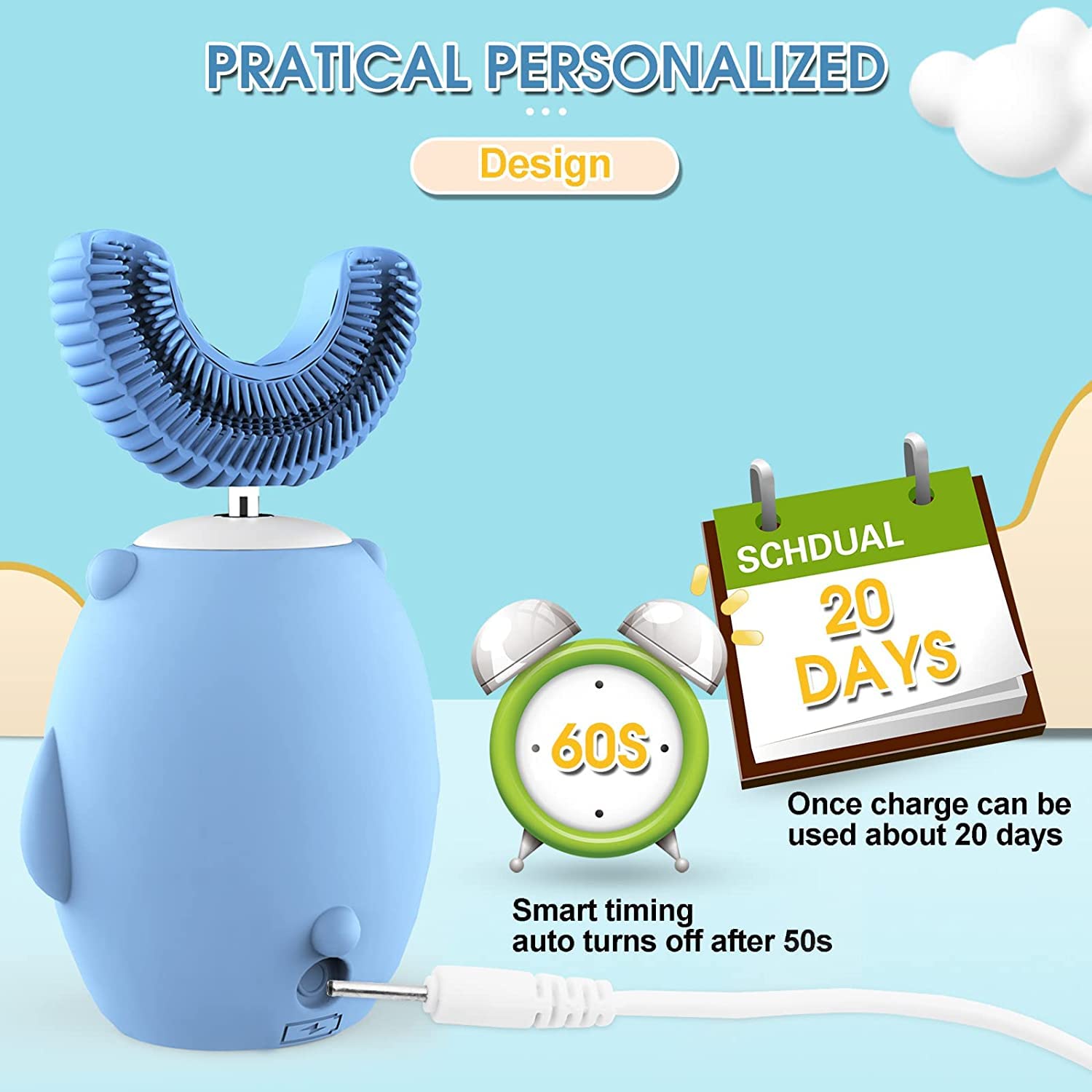 Includes USB cable, dustproof cup, and user manual