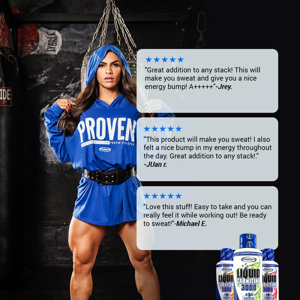 Gaspari Nutrition Liquid L-Carnitine 3000 dispensing image suggests easy use