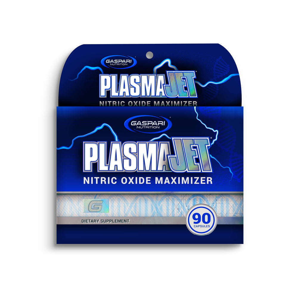 Gaspari Plasmajet bottle front, suggesting a pre-workout boost.