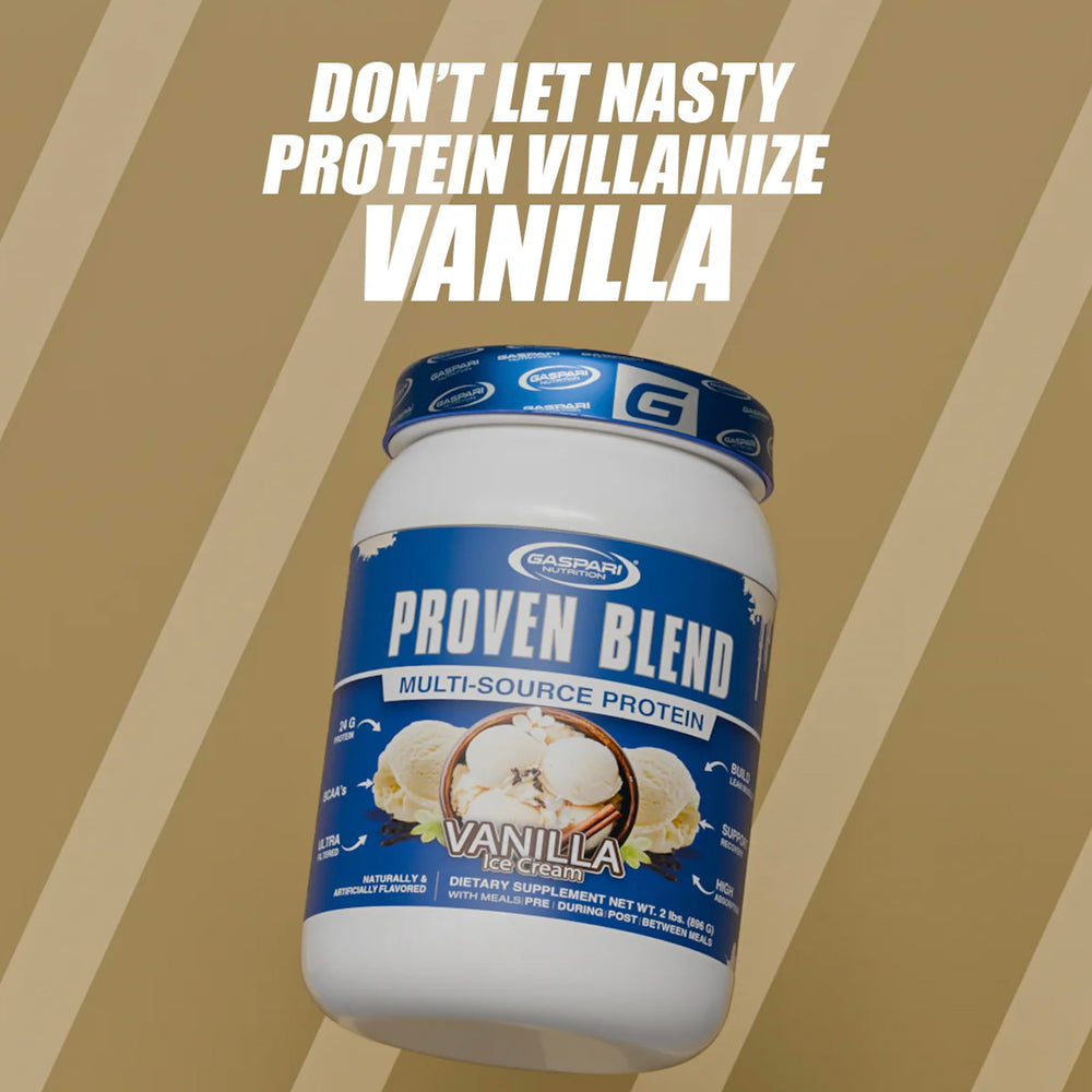 Gaspari Nutrition Proven Blend whey concentrate powder invites easy, versatile mix for daily protein.