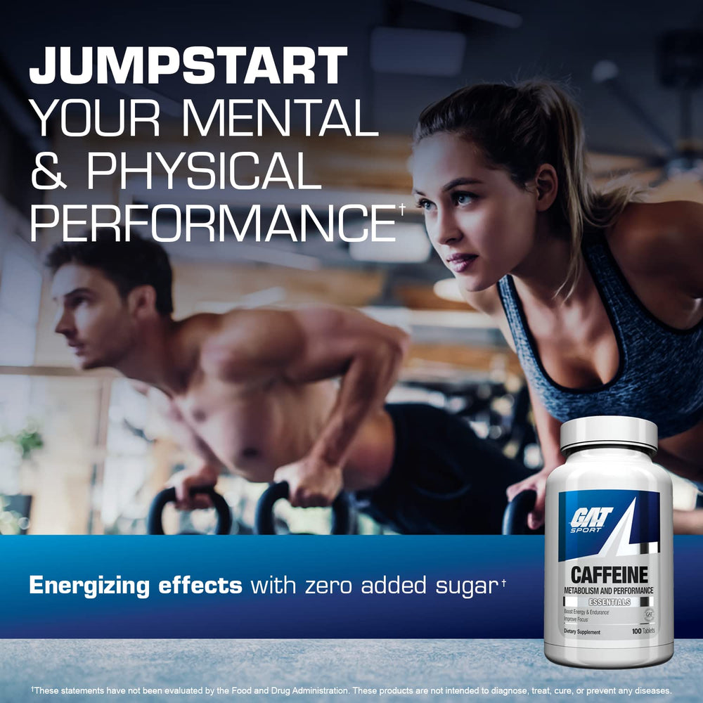 GAT Sport Essentials caffeine packaging box showing convenient daily use.